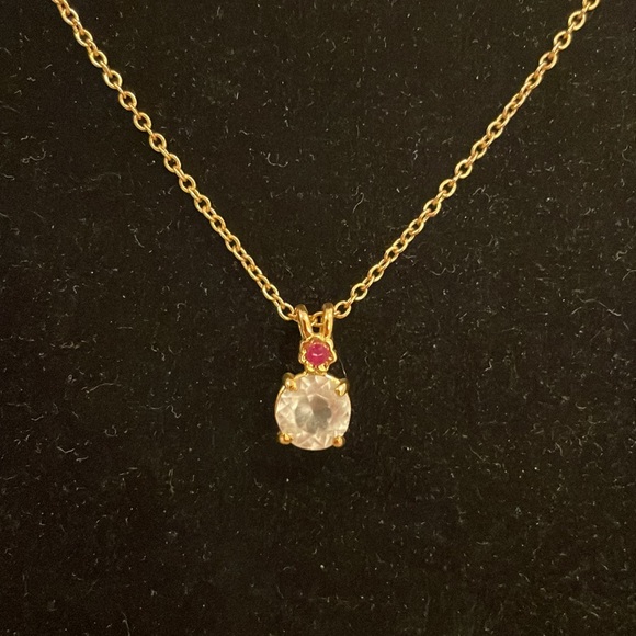 Vintage Gold Tone Rhinestone Dainty Pendant Choker Collar Statement Necklace - Picture 2 of 3